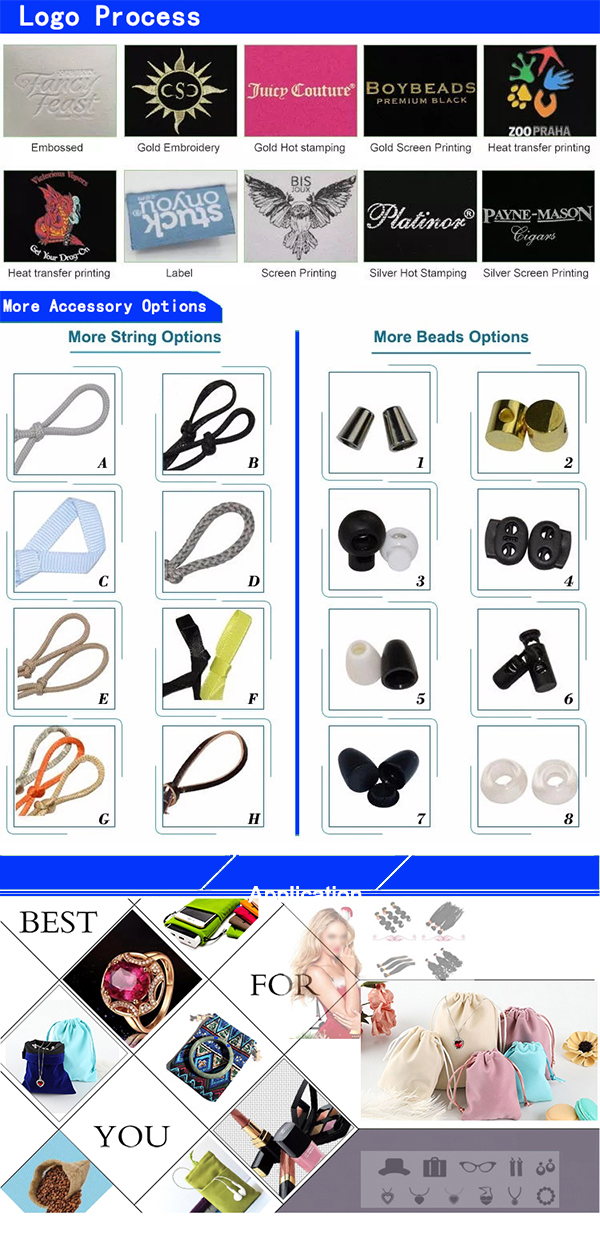 Velvet pouches with logo